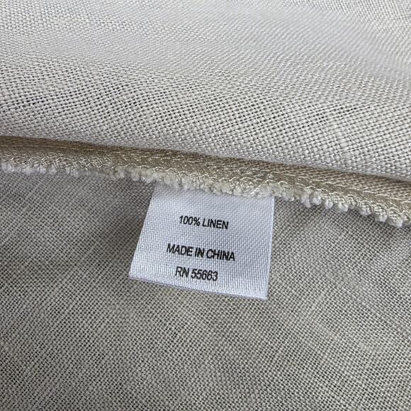 For Cynthia Jacket Womens Large Beige Hooded 100% Linen Flare Button Detail Coat - Picture 16 of 16